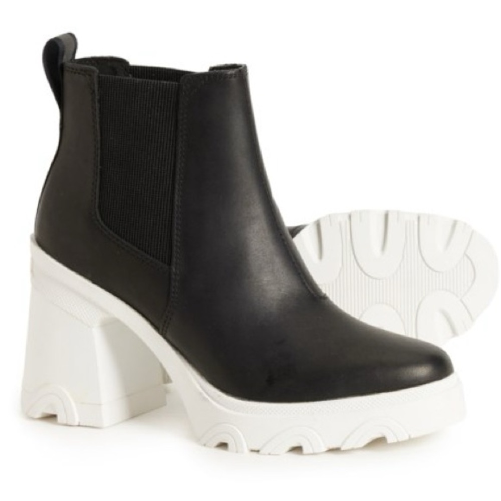 Sorel Black and White Heeled Boots
